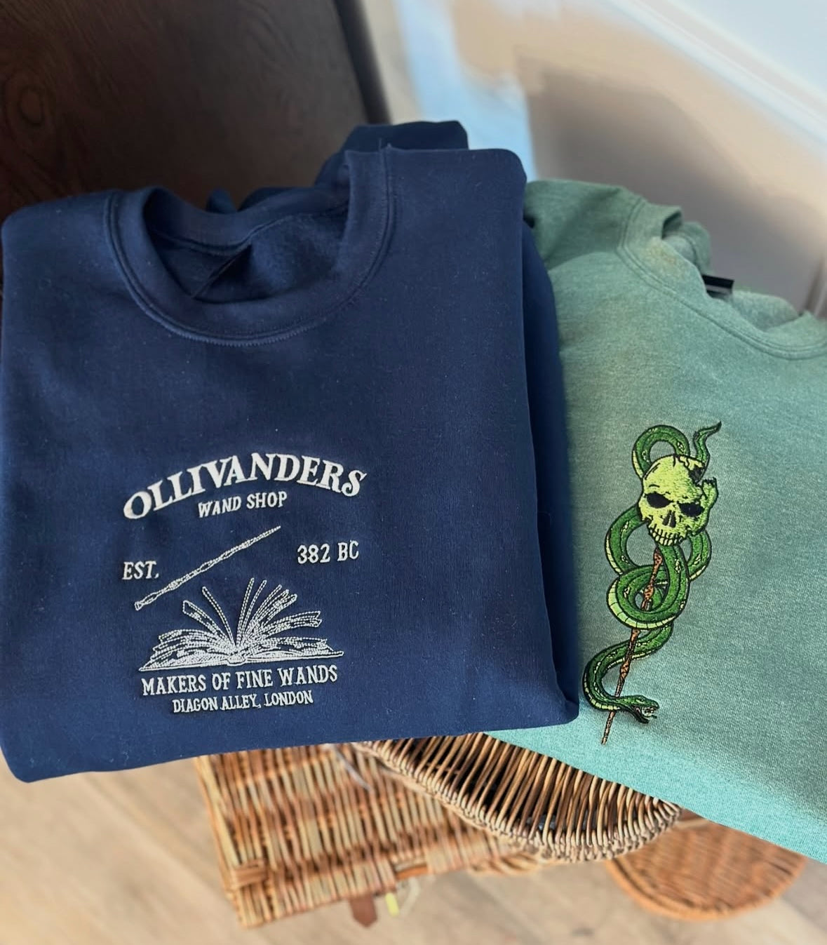 HP ollivander's wand shop embroidered sweatshirt