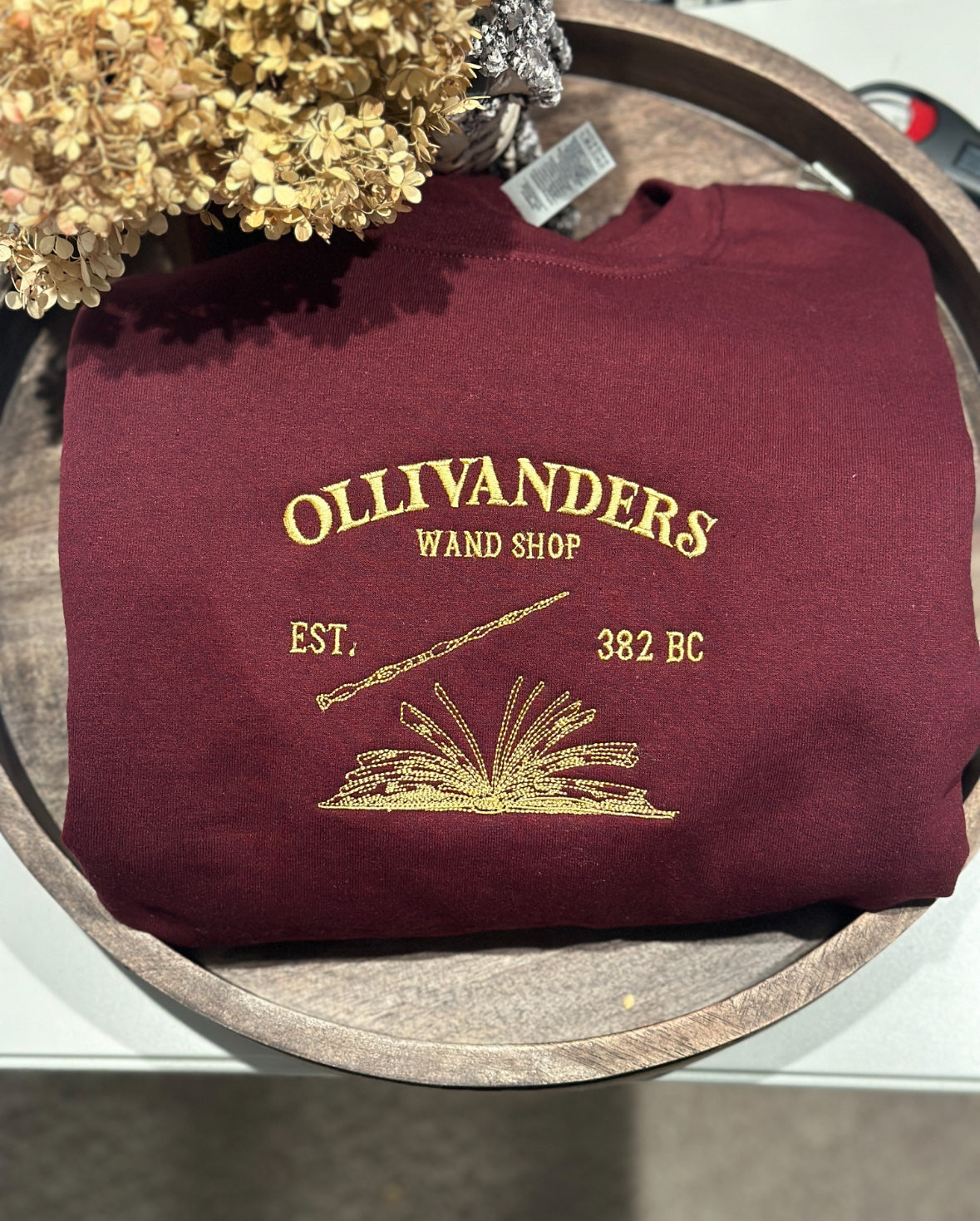 HP ollivander's wand shop embroidered sweatshirt