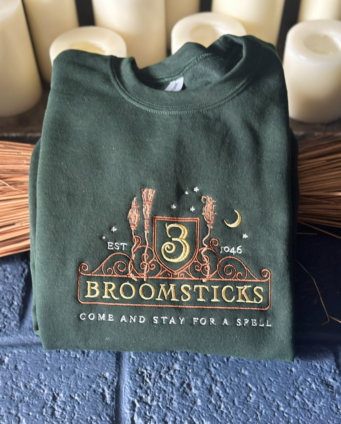 HP 3 broomsticks wizarding world embroidered shirt