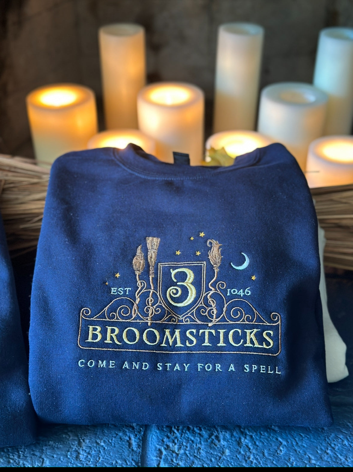 HP 3 broomsticks wizarding world embroidered shirt