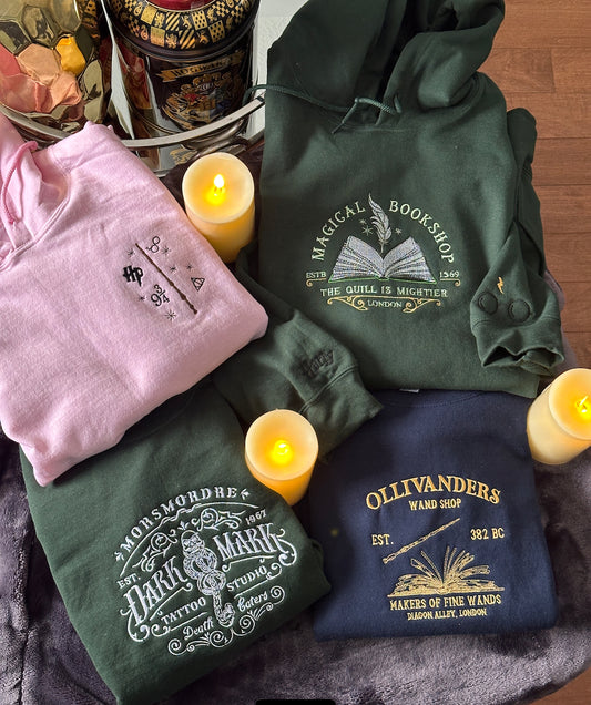 HP ollivander's wand shop embroidered sweatshirt