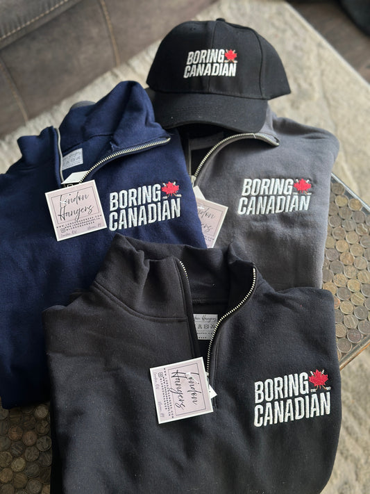 Boring Canadian quarter zip embroidered shirt