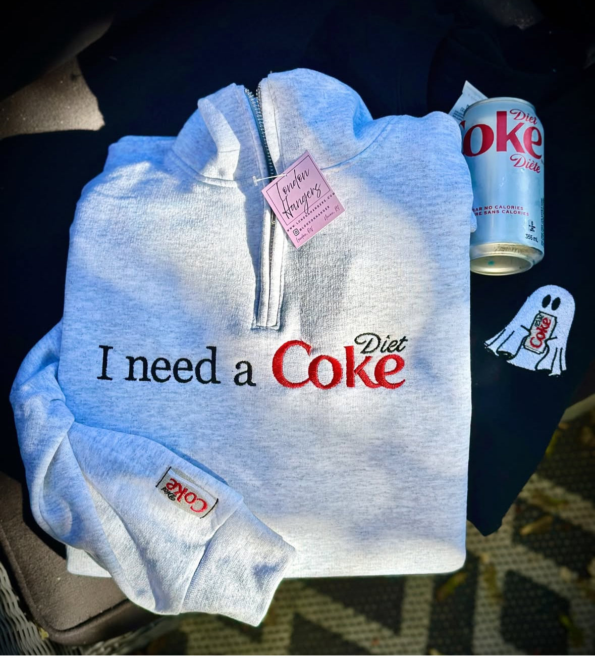 I need a Diet Coke embroidered sweatshirt
