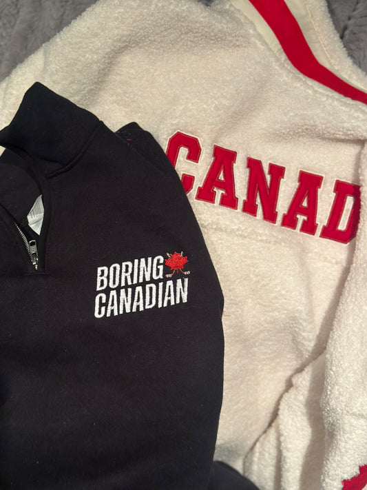 Boring Canadian quarter zip embroidered shirt