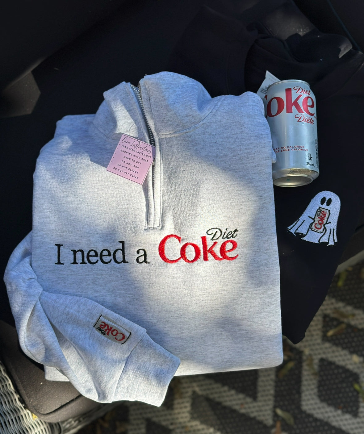 I need a Diet Coke embroidered sweatshirt