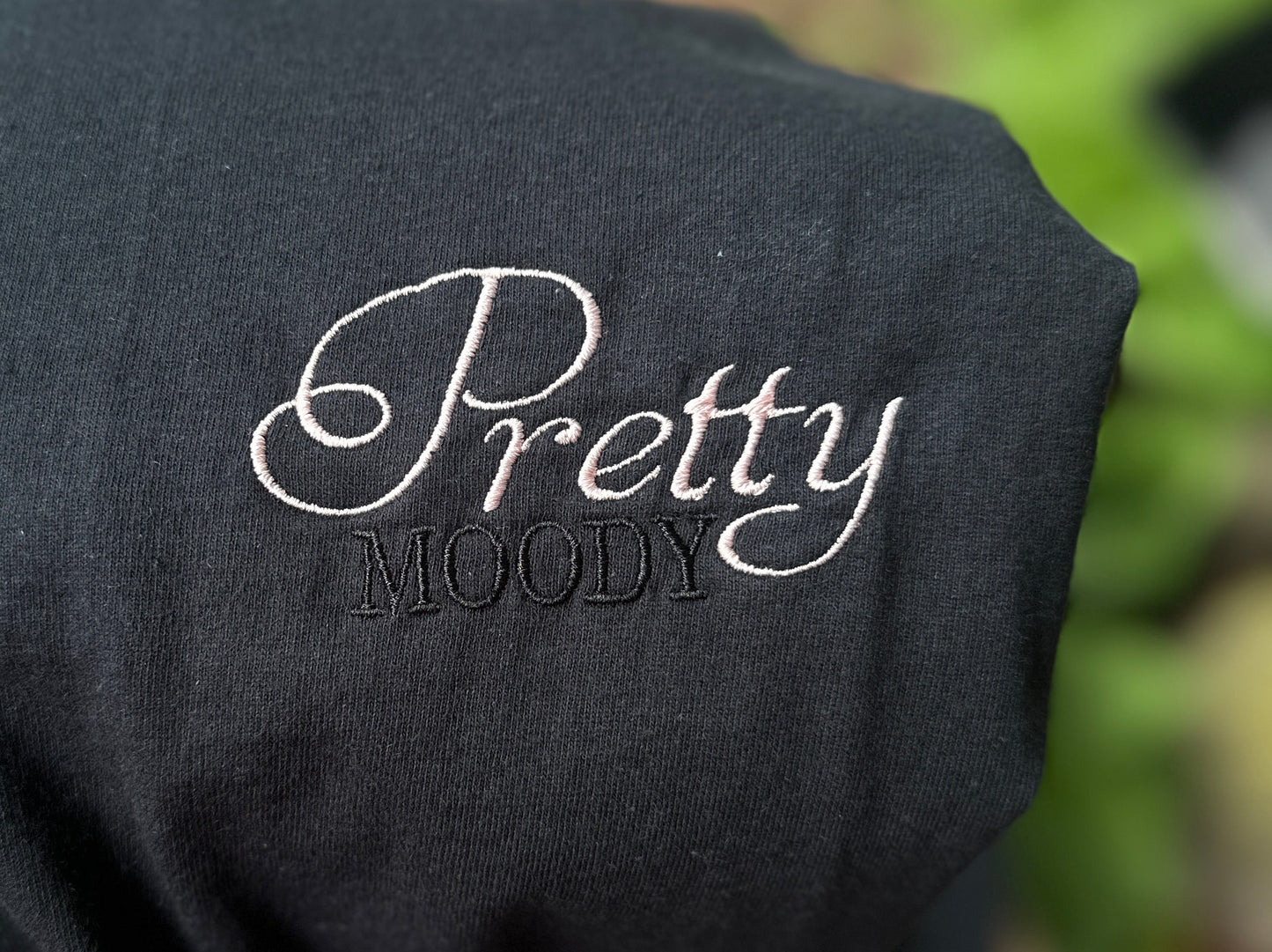 Pretty is embroidered t shirt crew neck
