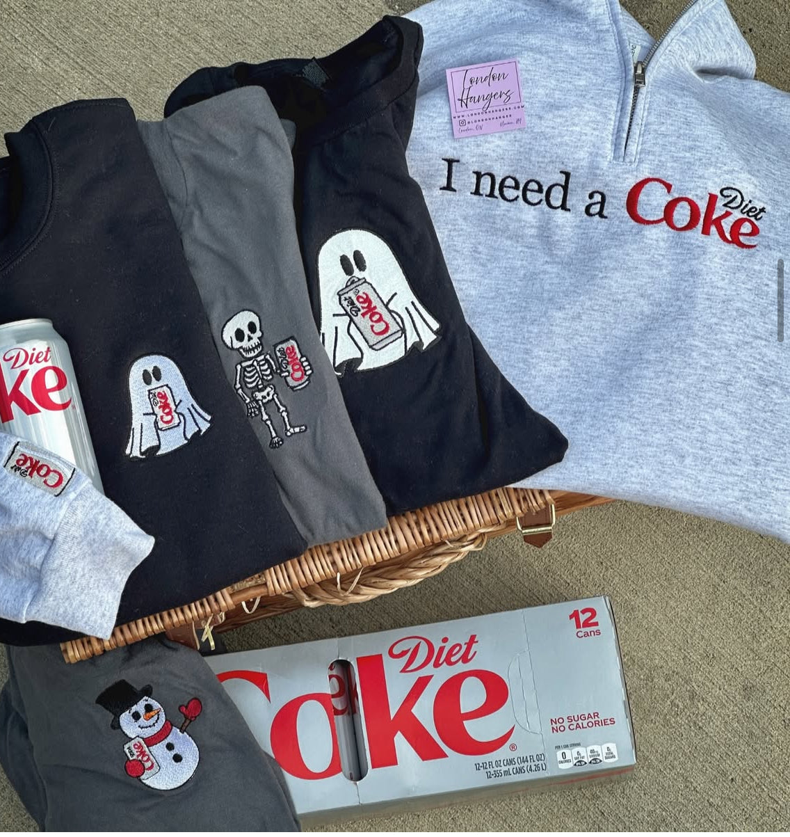 I need a Diet Coke embroidered sweatshirt