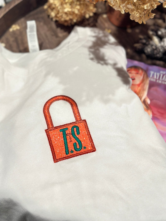 TS 12 inspired glitter lock shirt
