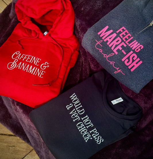 EQ Would not pass a vet check embroidered hoodie sweatshirt