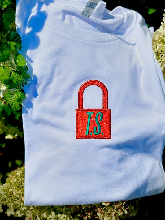 TS 12 inspired glitter lock shirt