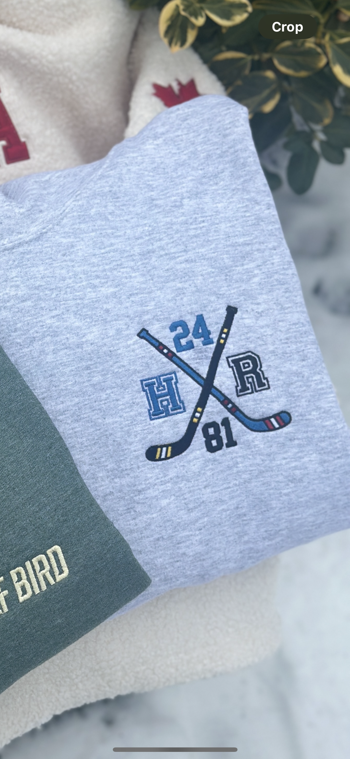 HR Hockey Sticks Embroidered Sweatshirt or Hoodie