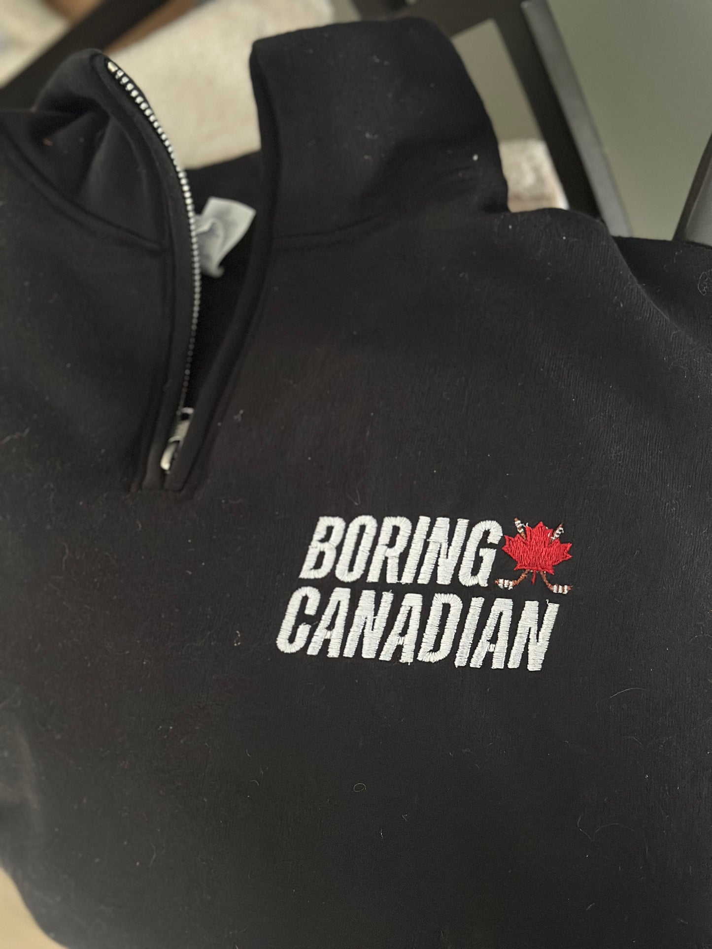 Boring Canadian quarter zip embroidered shirt