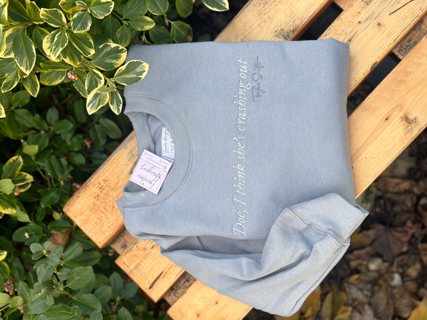 Folklore Doc I think She's Crashing Out Embroidered sweatshirt