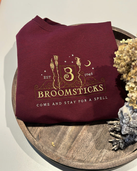 HP 3 broomsticks wizarding world embroidered shirt