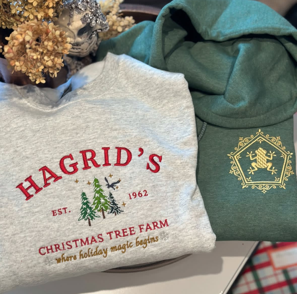 HP Hagrid's Christmas Tree Farm sweatshirt wizard school